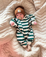 Green Striped Oversized Cozy Bodysuit