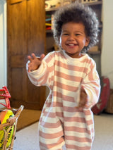 Blush Cotton Candy – Oversized Striped Cozy Bodysuit