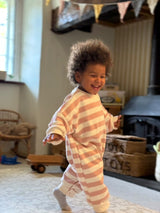Blush Cotton Candy – Oversized Striped Cozy Bodysuit