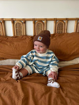 Frost Cotton Candy – Oversized Striped Cozy Bodysuit