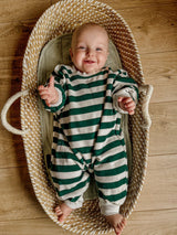Green Striped Oversized Cozy Bodysuit