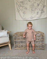 Mocha T-Shirt and Biker Shorts Set