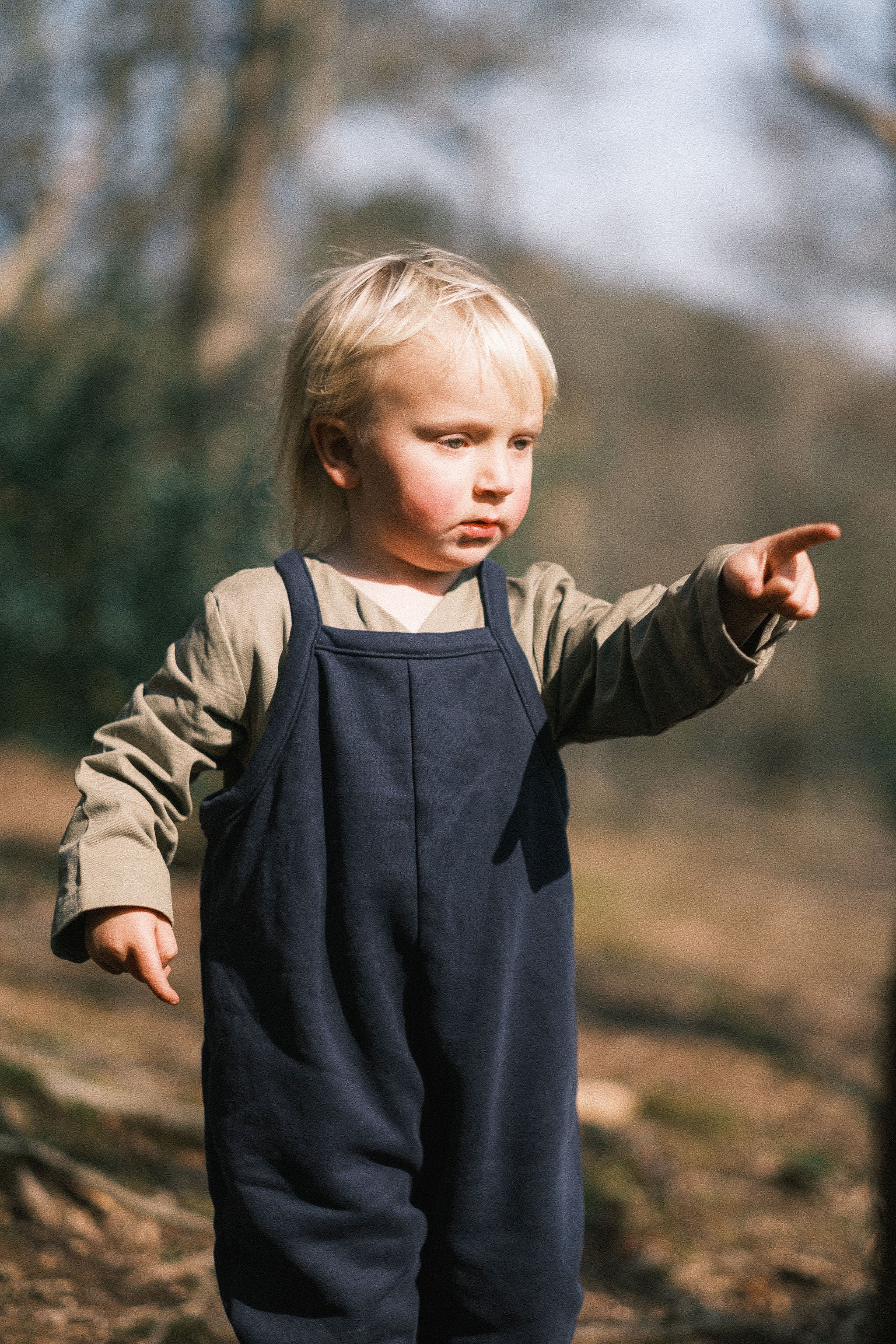 Steel Navy Oversized Dungarees