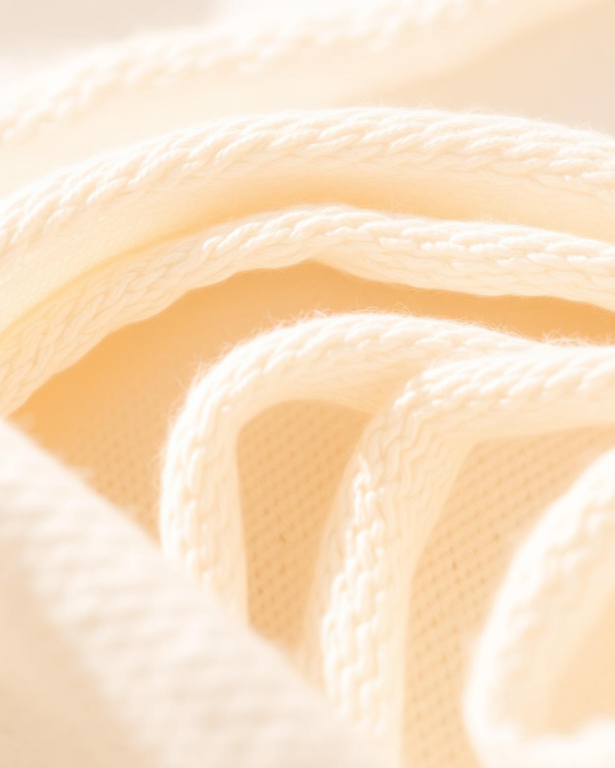 Macro close-up of soft natural cotton knit