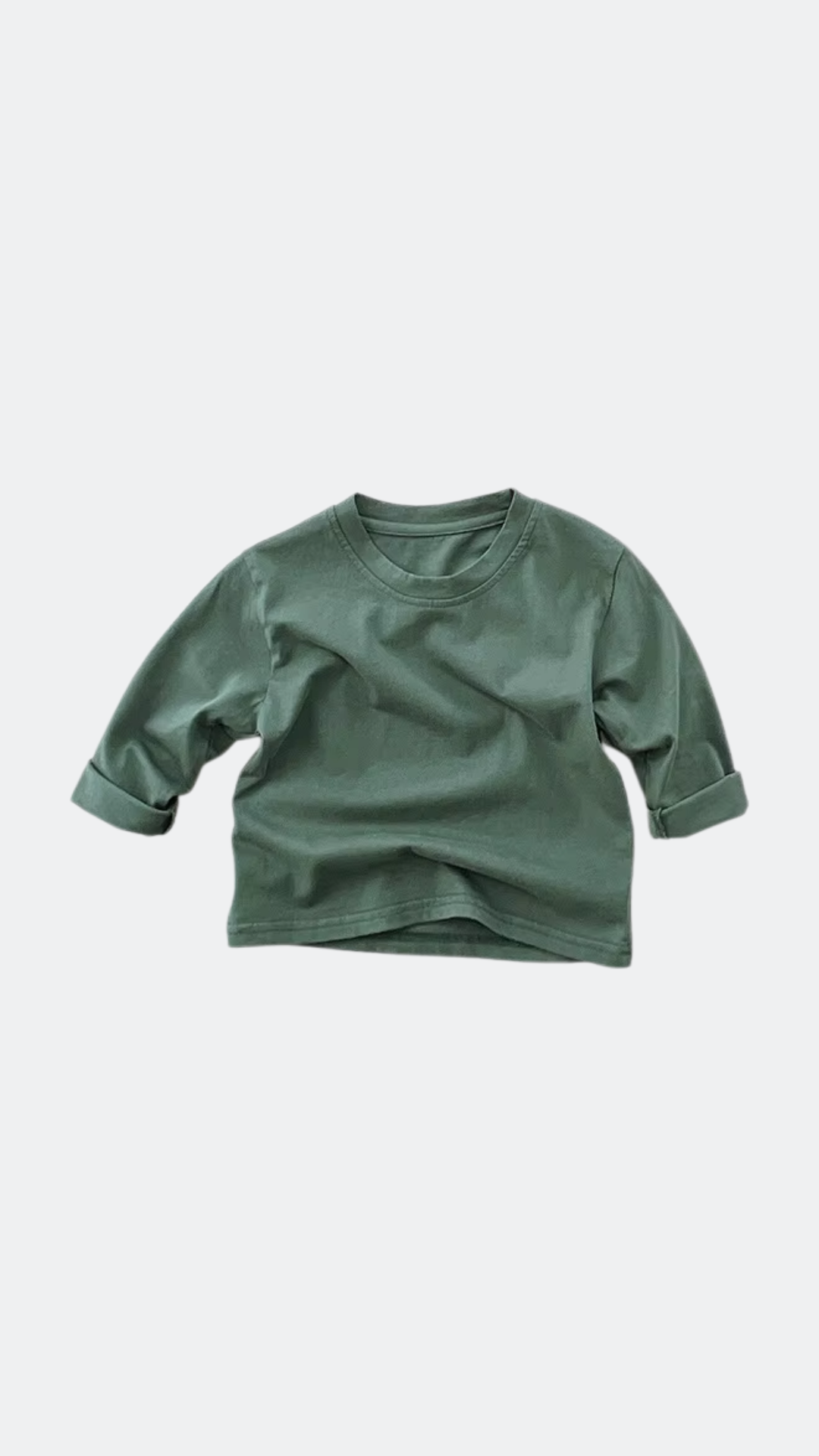 Basic Cotton Long Sleeved T-shirt - Green