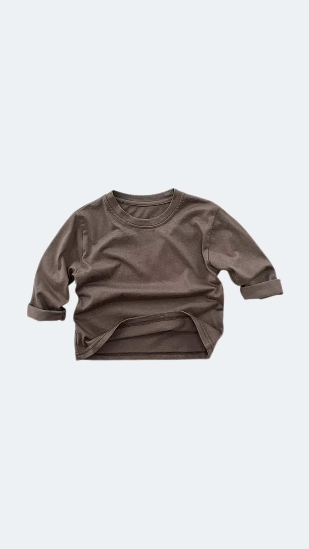Basic Cotton Long Sleeved T-shirt - Brown
