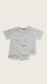 Light Ivory T-Shirt and Biker Set