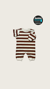 Chestnut Striped Cozy Oversized Bodysuit