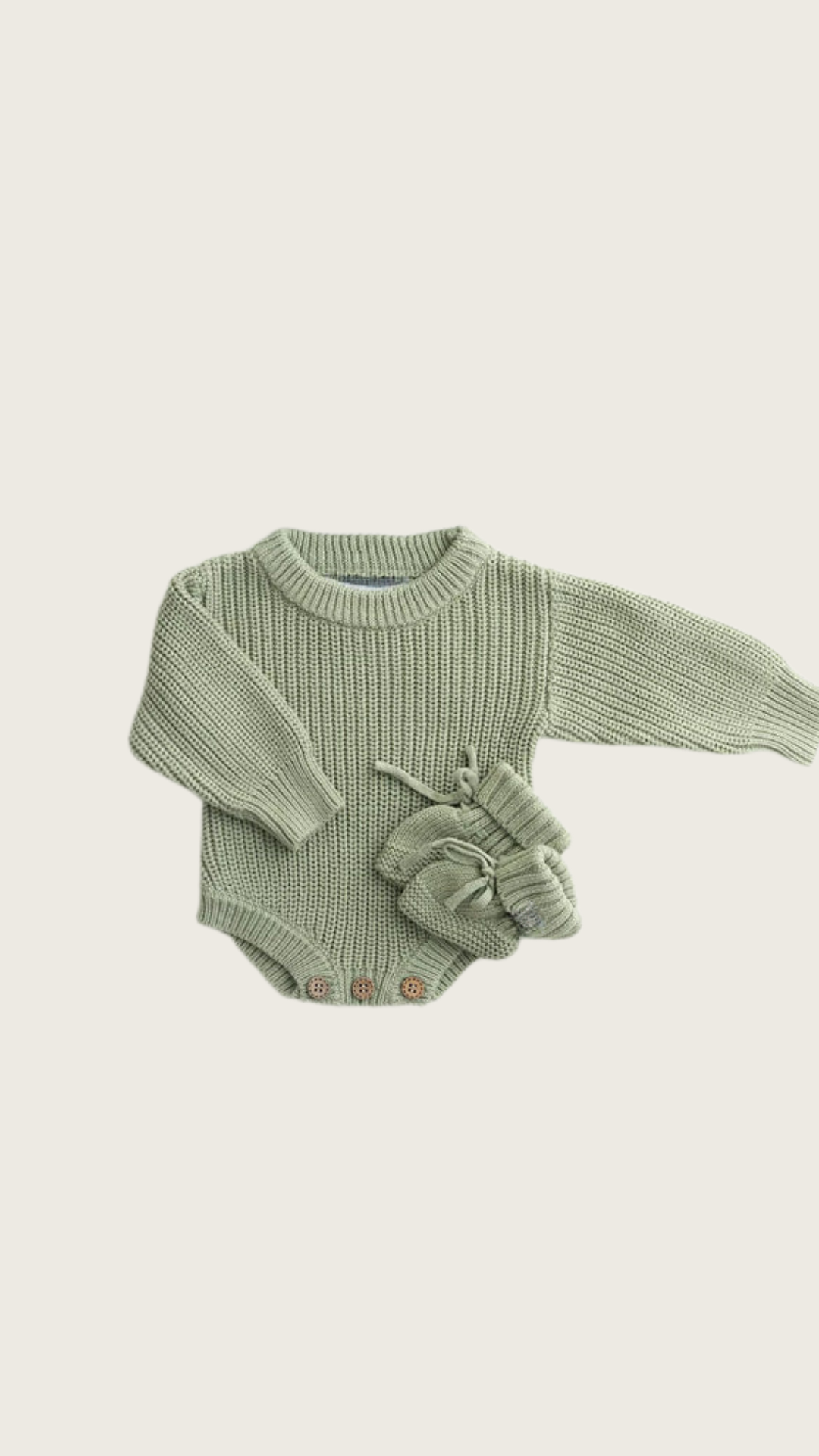 Sage Knit Bodysuit and Booties Set