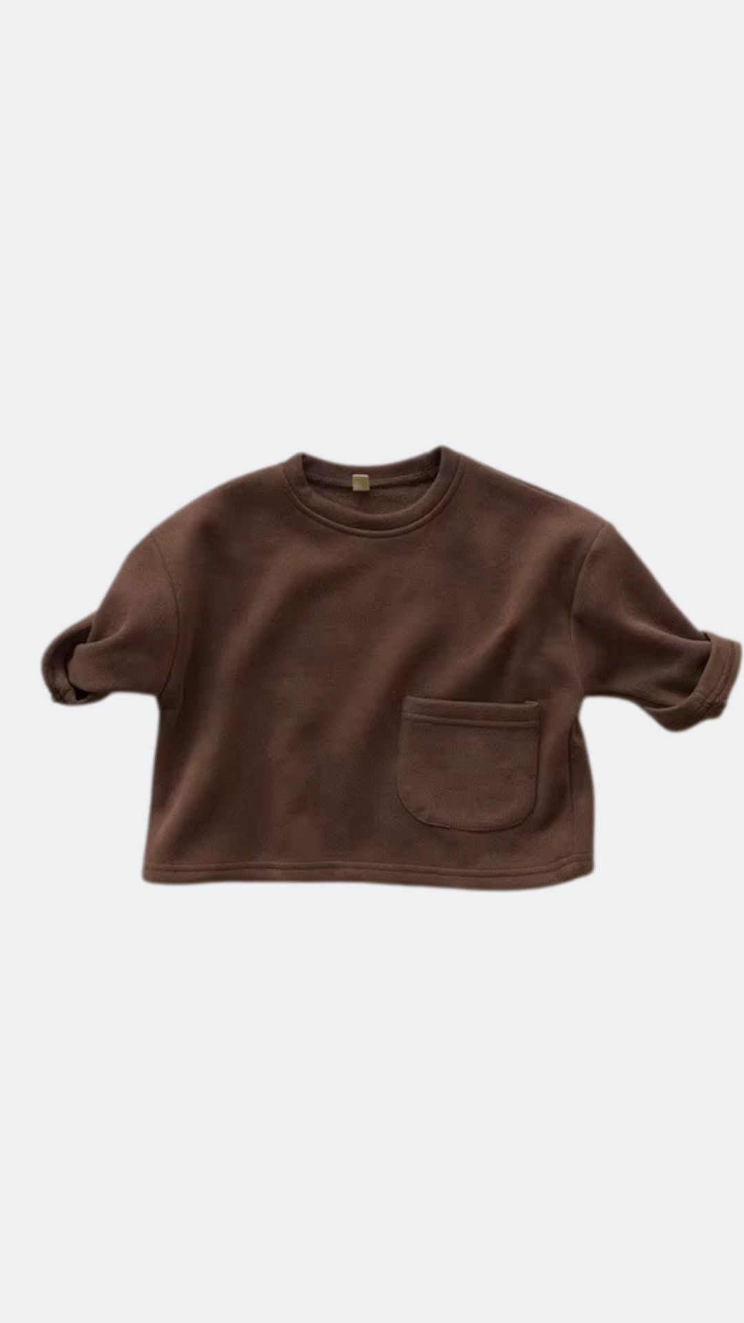 Brown Long-Sleeved Pocket Top