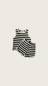 Ribbed Tank & Short Set – Noir