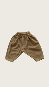 Wide Leg Corduroy Beige Trousers