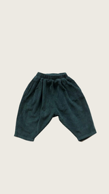 Wide Leg Corduroy Teal Slate Trousers