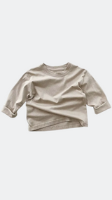 Basic Cotton Long Sleeved T-shirt - Beige