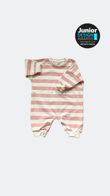 Blush Cotton Candy – Oversized Striped Cozy Bodysuit