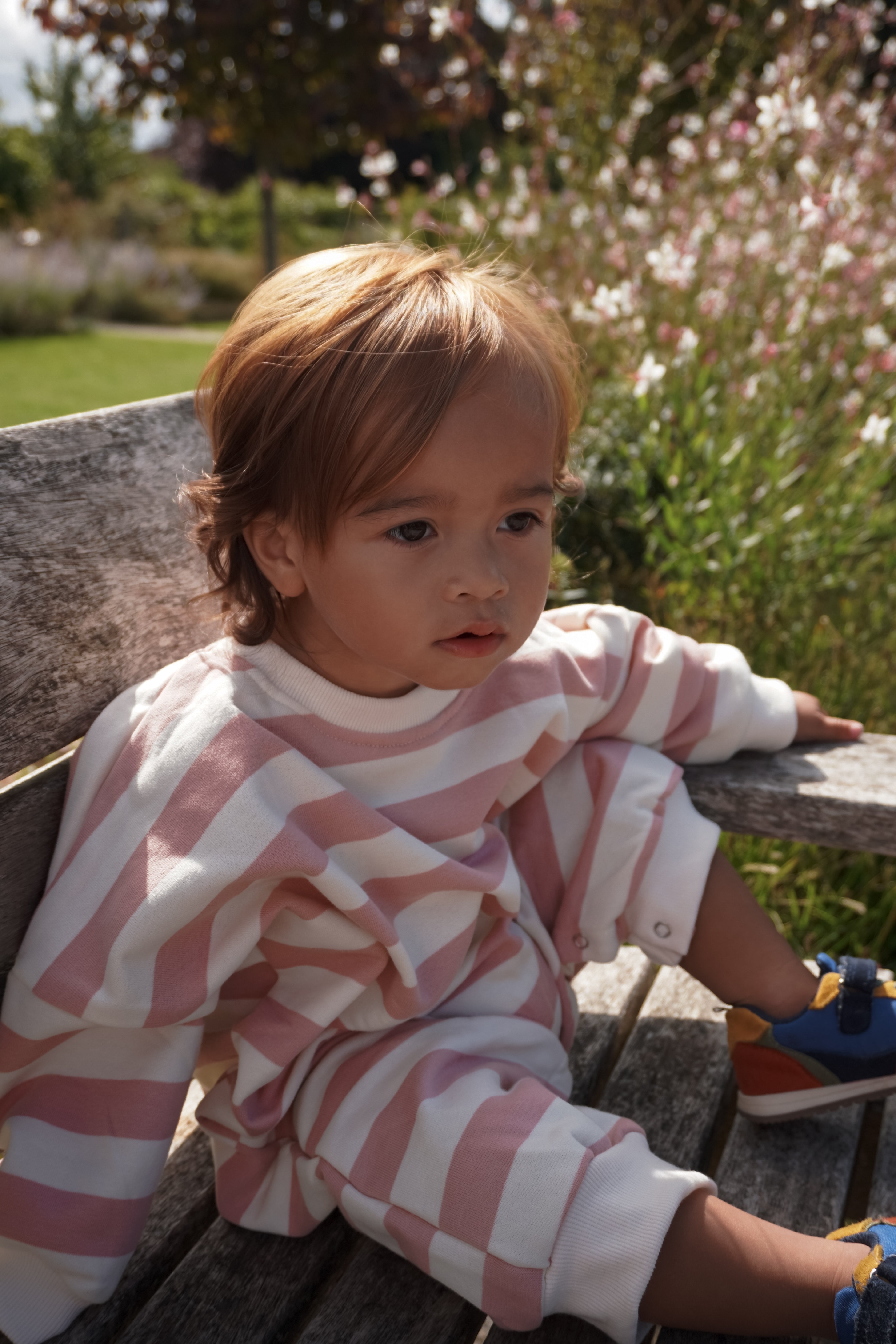 Blush Cotton Candy – Oversized Striped Cozy Bodysuit