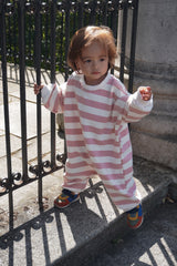Blush Cotton Candy – Oversized Striped Cozy Bodysuit