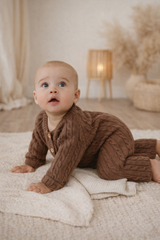 Brown Cable Knit One Piece