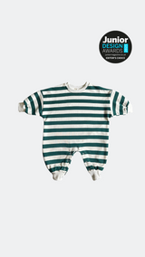Green Striped Oversized Cozy Bodysuit