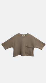 Khaki Long-Sleeved Pocket Top