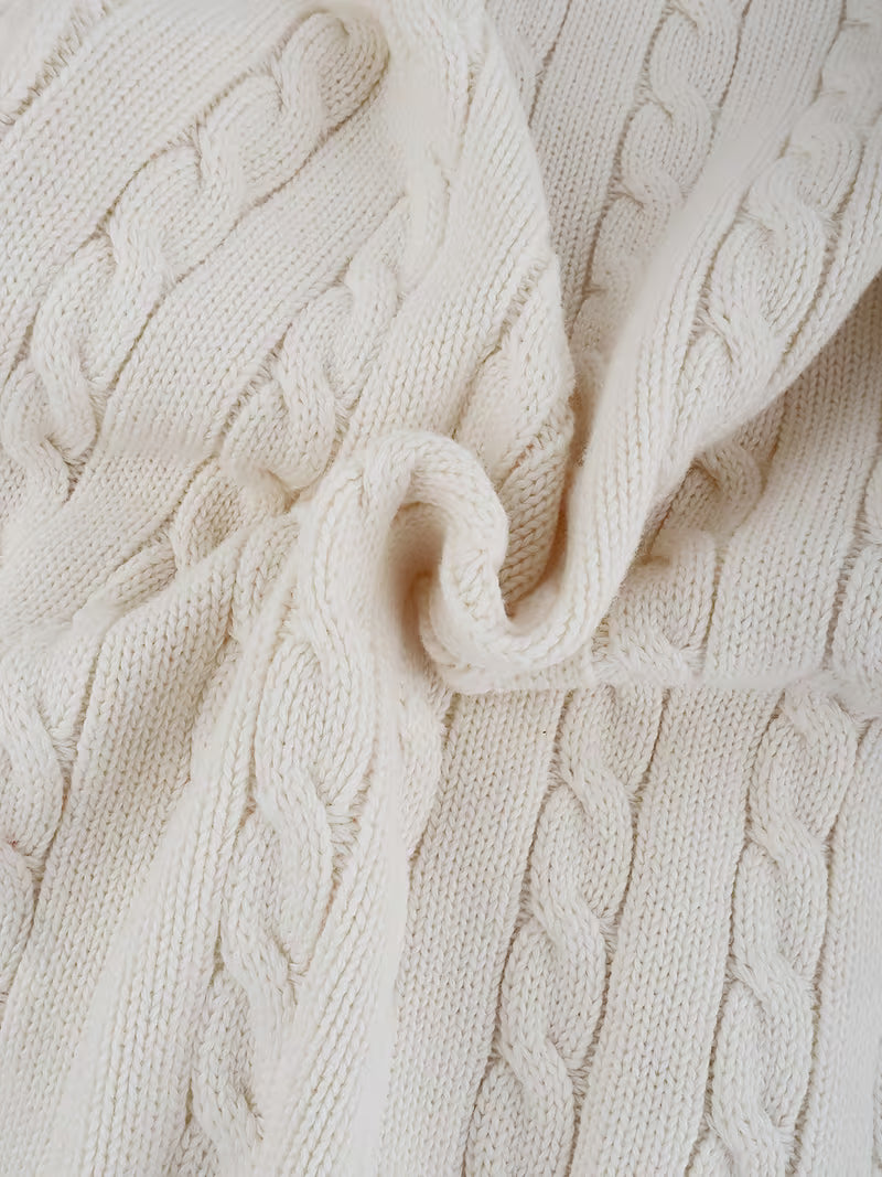 Milky Cable Knit One Piece