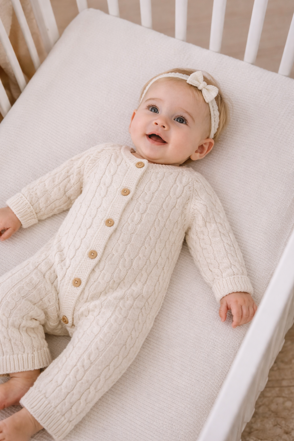 Milky Cable Knit One Piece