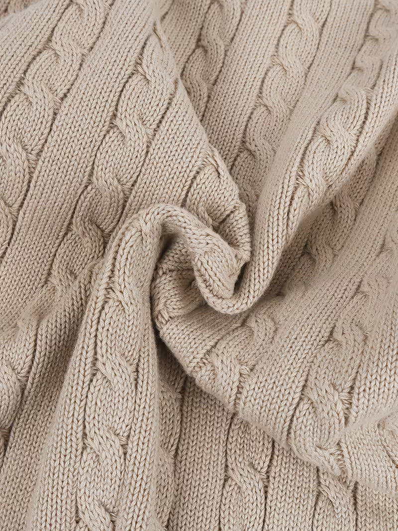 Oat Cable Knit One Piece