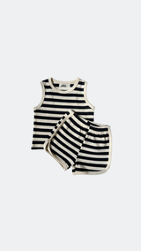 Ribbed Tank & Short Set – Noir