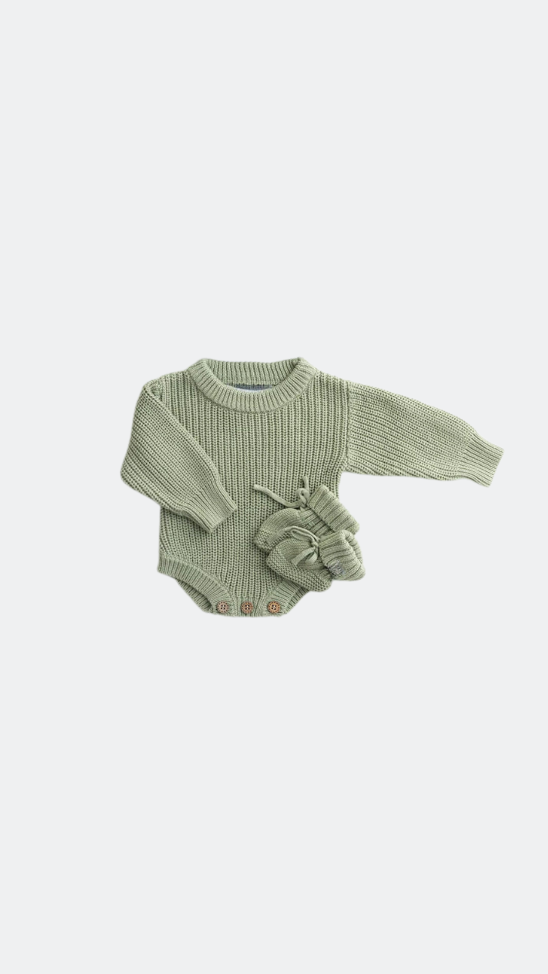 Sage Knit Bodysuit and Booties Set