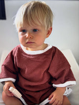 Terry T-shirt & Shorts Set – Brown