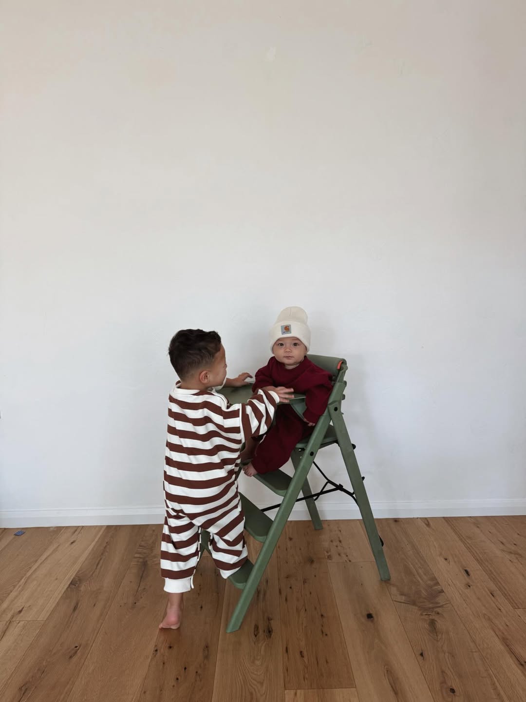 Chestnut Striped Cozy Oversized Bodysuit