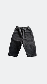 Straight Leg Corduroy Charcoal Trousers