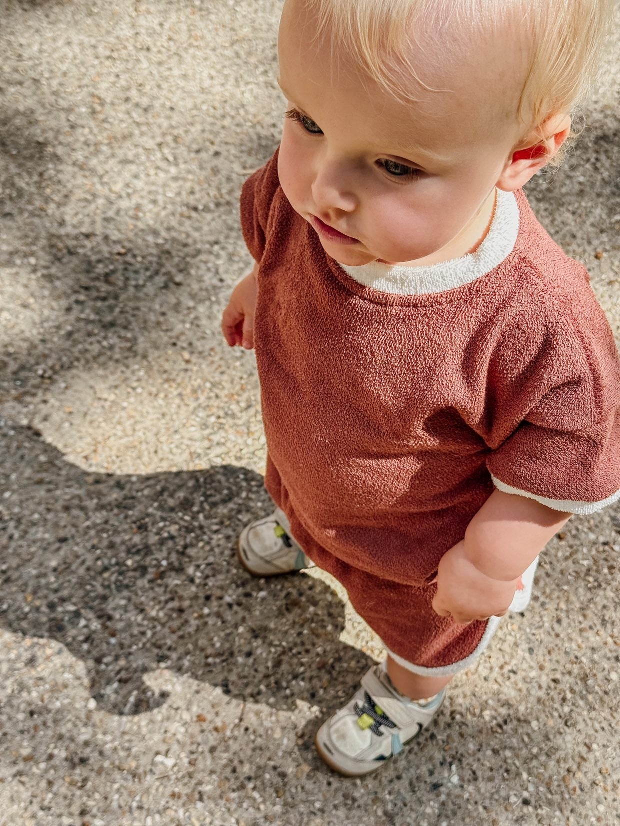 Terry T-shirt & Shorts Set – Brown