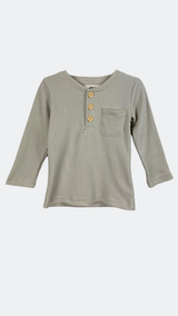 Grey Cloud Pocket Waffle Top