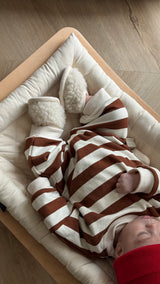 Chestnut Striped Cozy Oversized Bodysuit