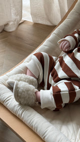 Chestnut Striped Cozy Oversized Bodysuit