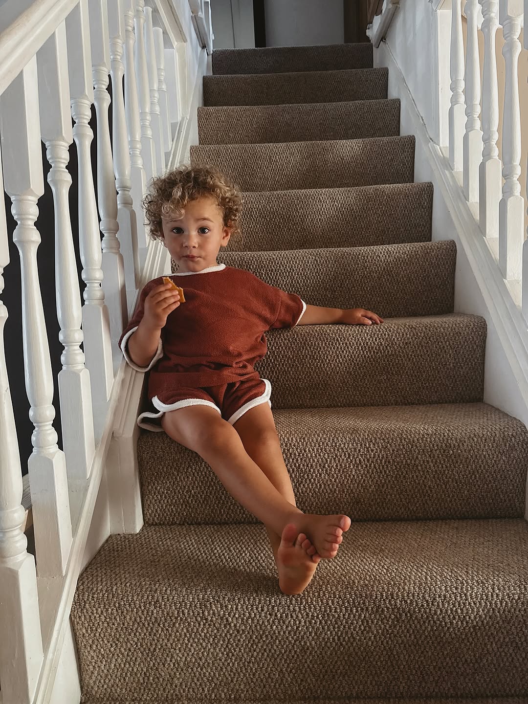 Terry T-shirt & Shorts Set – Brown